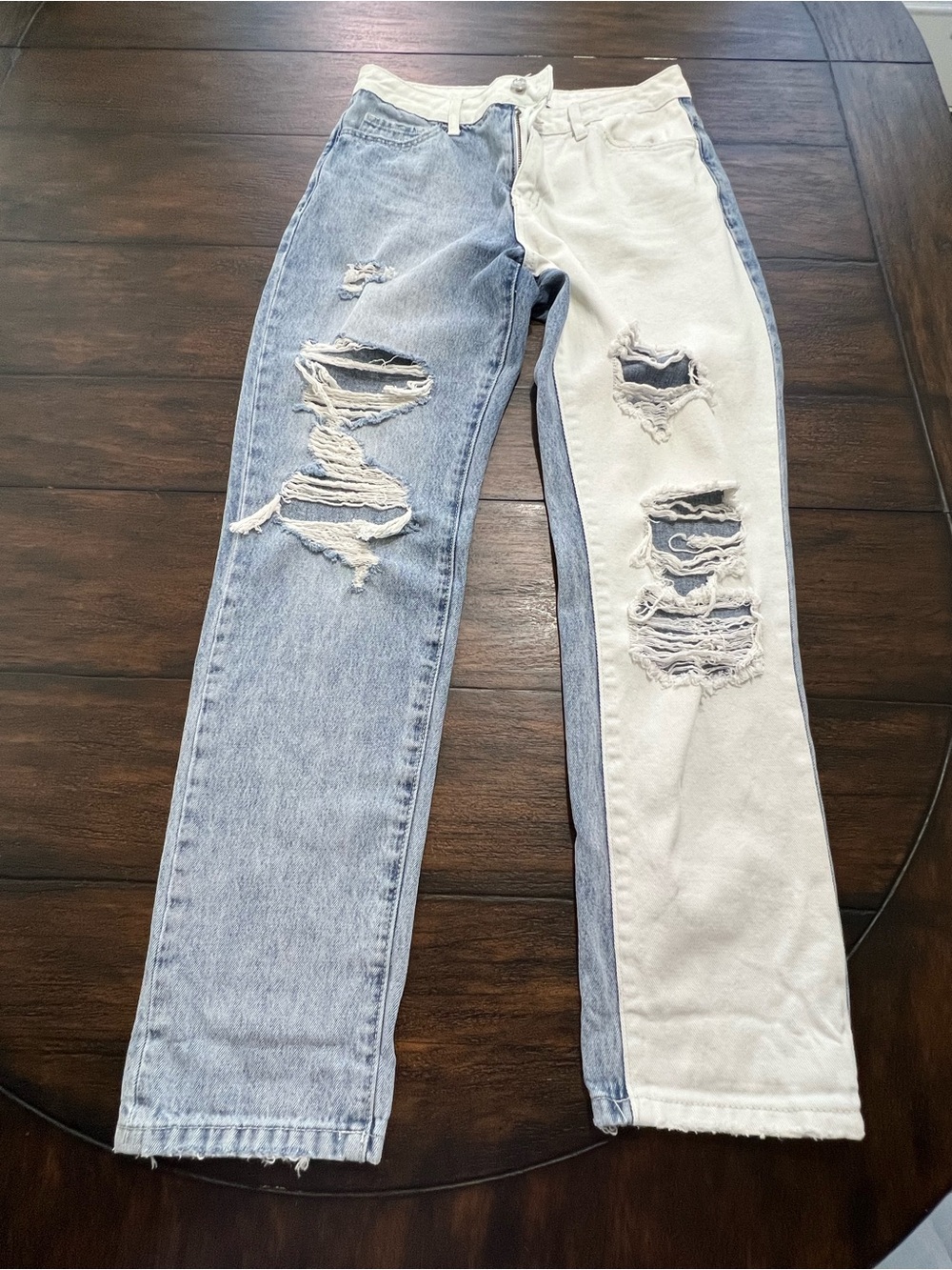 Vervet By Flying Monkey Emma Distressed Color Block Mom Jeans Cropped Size 27